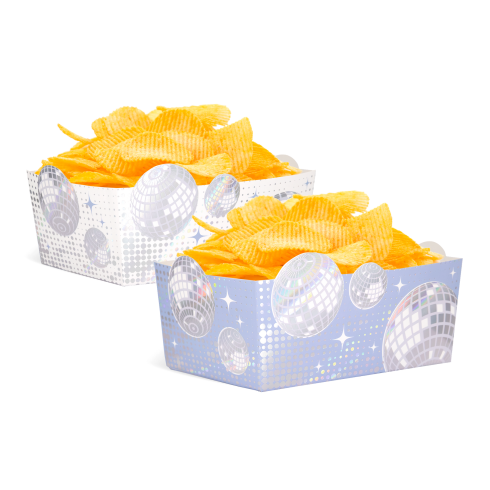 Ezüst színű hasábburgonya doboz Disco 15x10 cm | 3 darabos csomag Ezüst színű hasábburgonya doboz Disco 15x10 cm | 3 darabos csomag